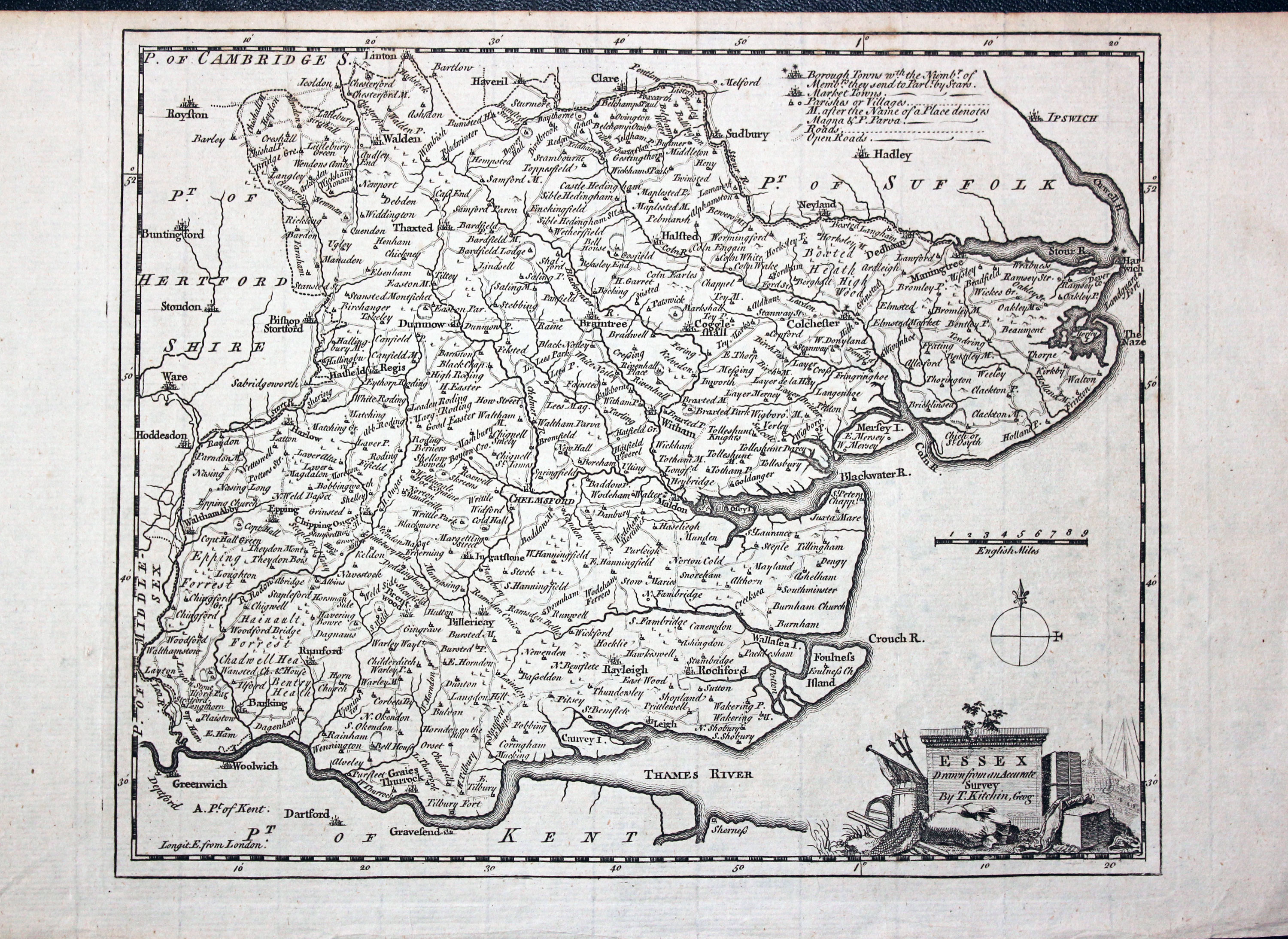 Antique Maps Of Essex England Richard Nicholson 