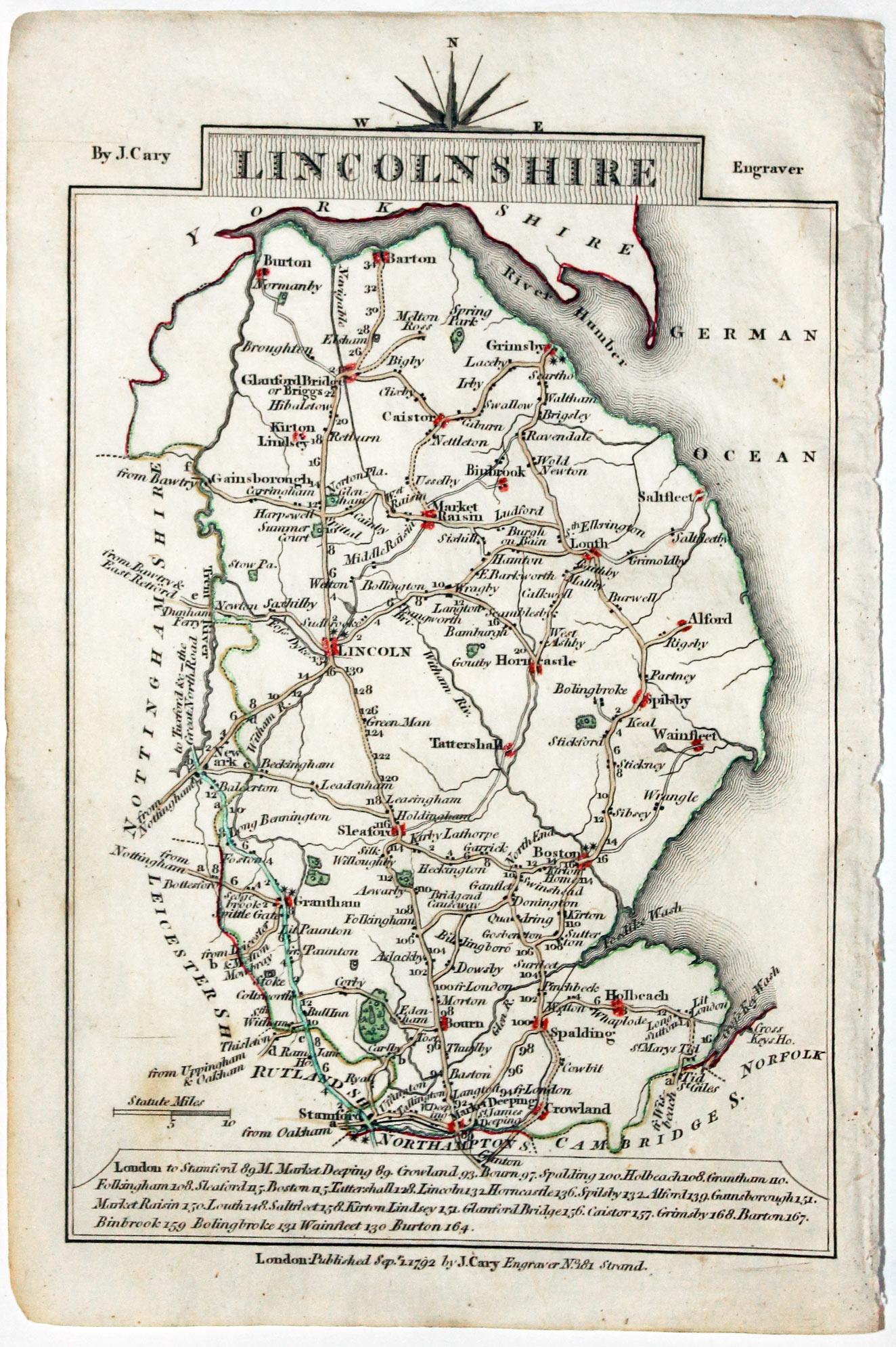 Antique Maps Of Lincolnshire - Richard Nicholson