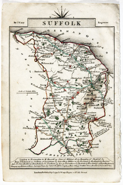 Map of Suffolk, John Cary, 1792