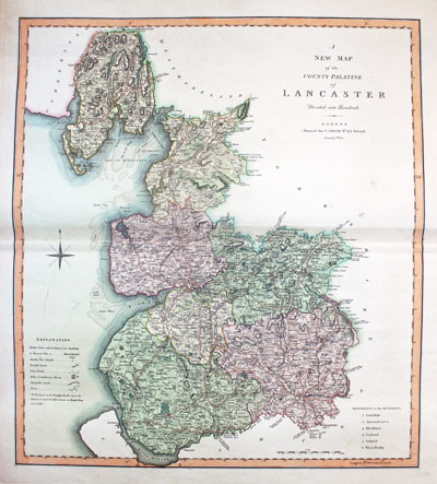 Map of Lancashire, Charles Smith 1801