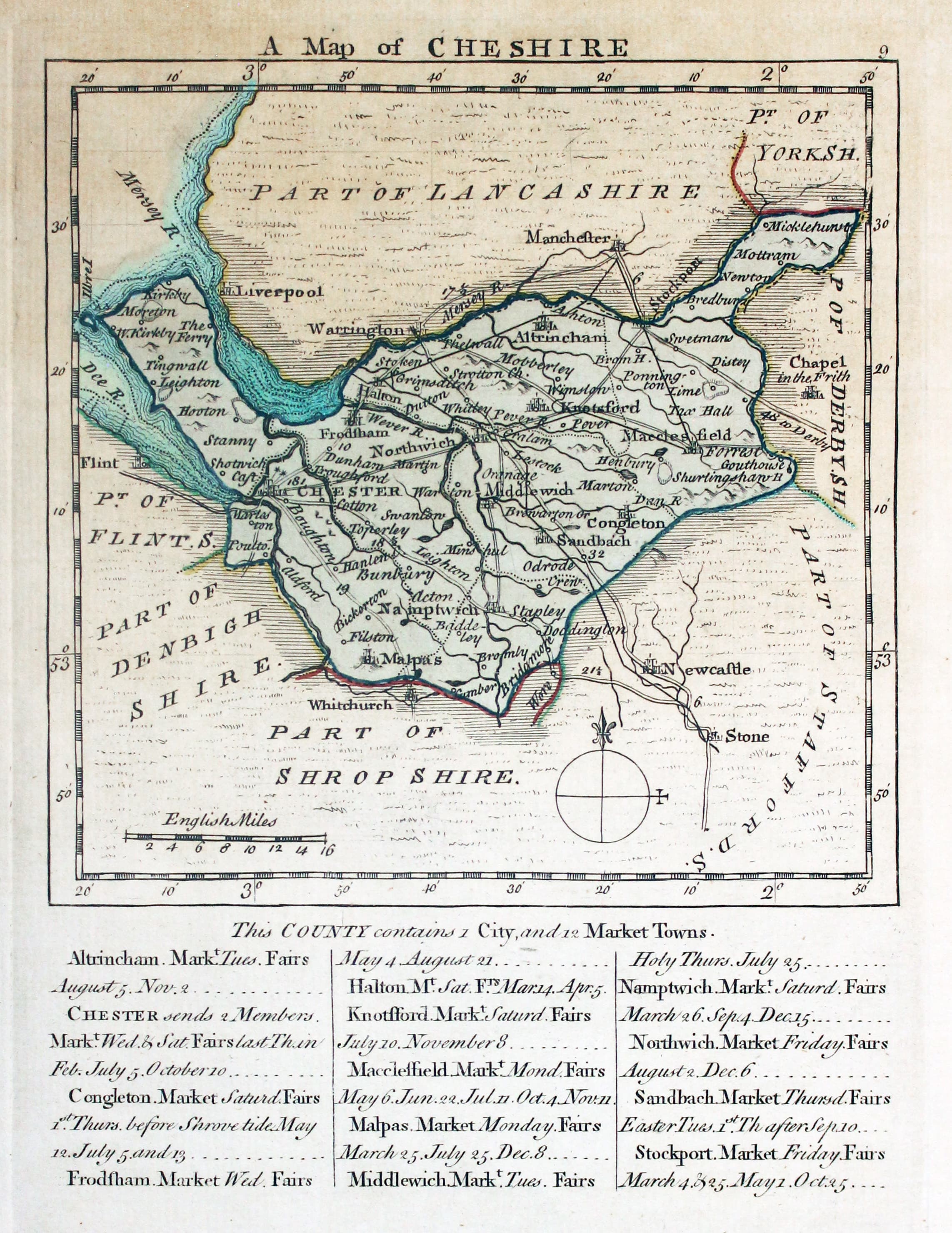 Antique Maps of Cheshire - Richard Nicholson