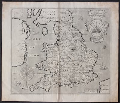 Map of the Saxon Heptarchy by William Hole from Camden's Britannia 1637