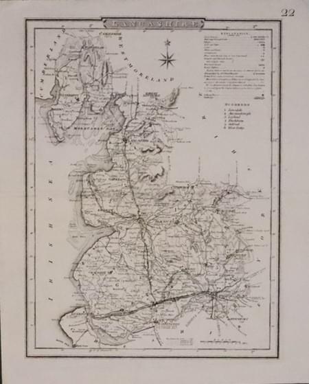 Map of Lancashire by Cole & Roper c.1840