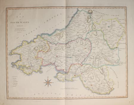 Map of South Wales John Cary & John Stockdale 1808