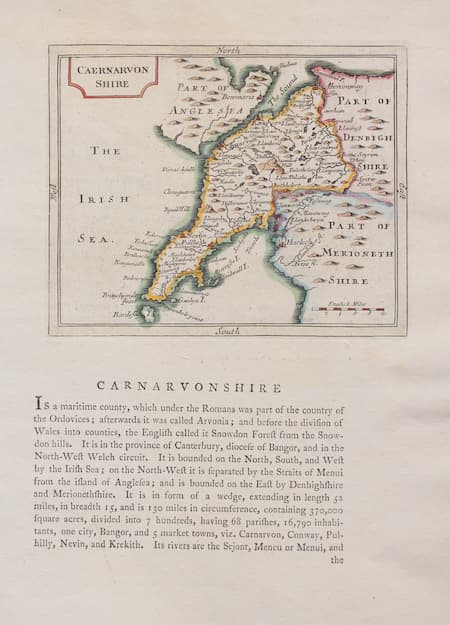 Map of Caernarvonshire by John Seller 1787