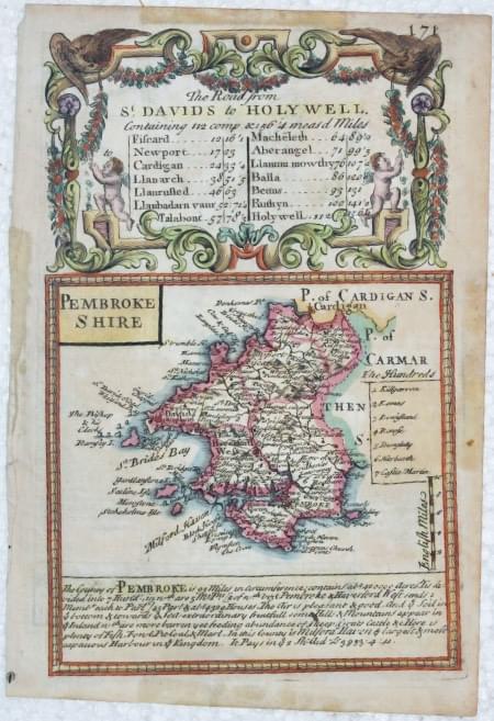 Map of Pembrokeshire by John Owen and Emanuel Bowen, c.1730