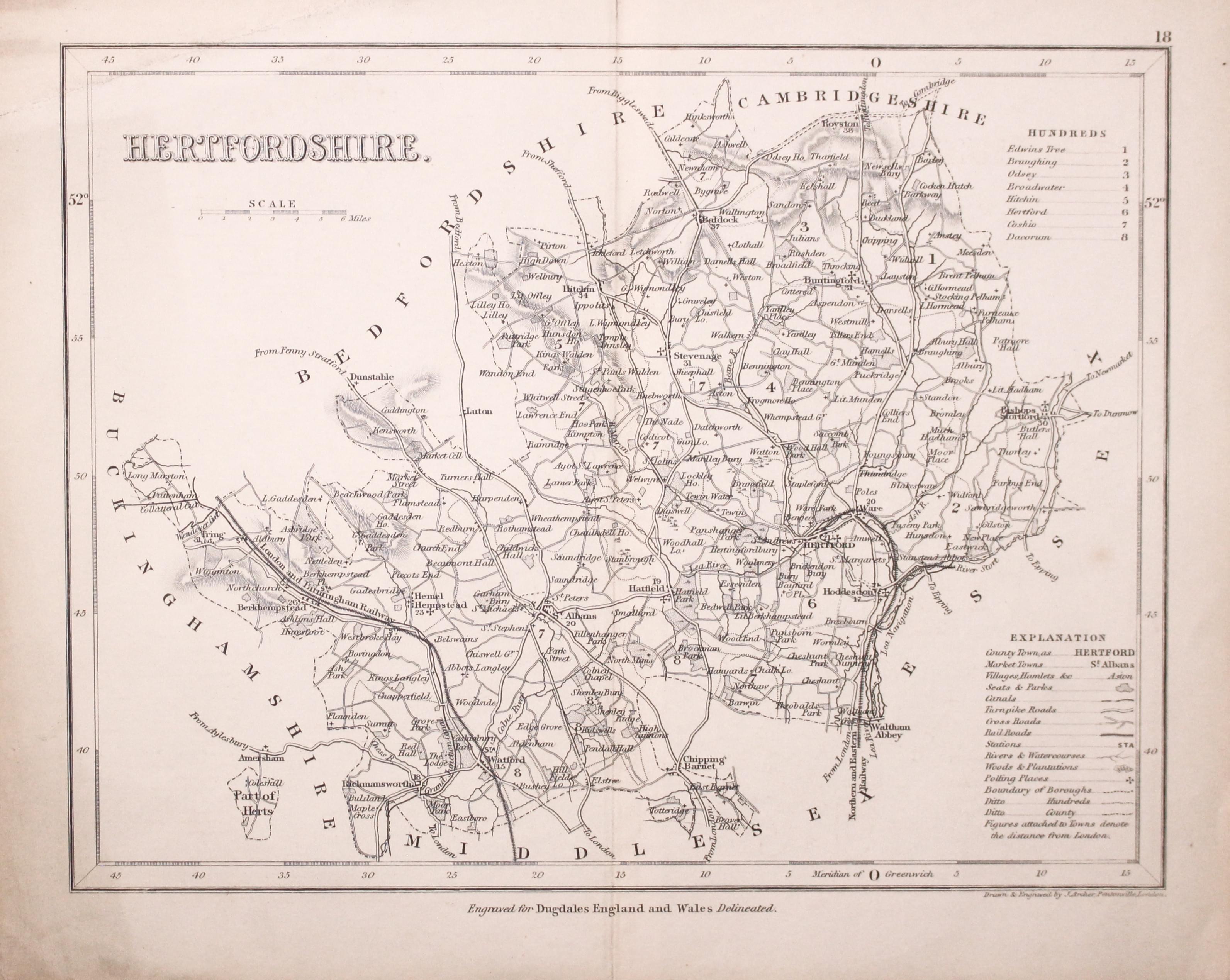 Antique Maps of Hertfordshire - Richard Nicholson