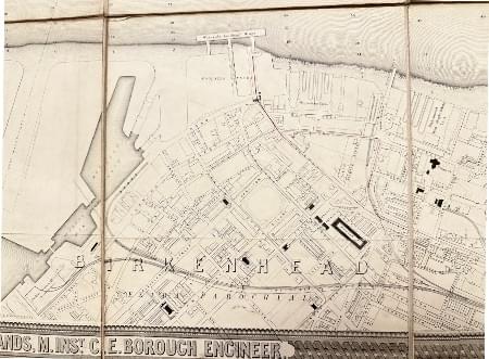 Plan of Liverpool showing Birkenhead James Newlands c.1860