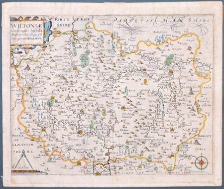 Map of Wiltshire by William Kip 1637