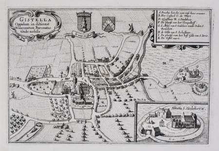 Bird's Eye View of Gistel, Belgium by Joan Blaeu 1649