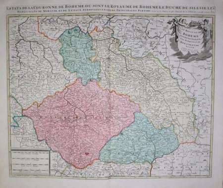 Bohemia, Silesia & Moravia by Sanson / Schenk c.1760