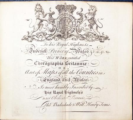 Chorographia Britanniae 1742 Dedication