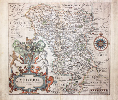 Derbyshire by William Hole after Christopher Saxton 1610