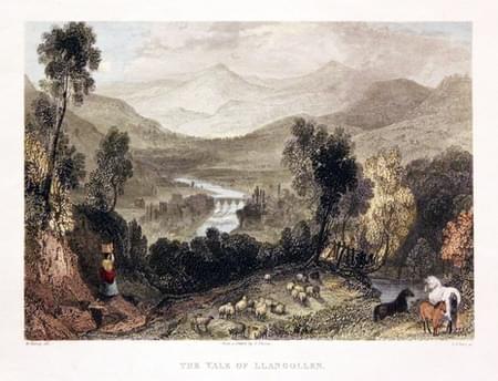 19th century view of Vale of Llangollen