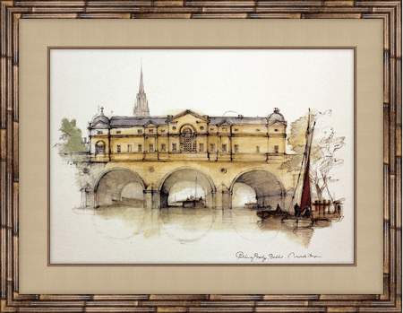 Framed view of Pulteney Bridge, Bath by Mads Stage