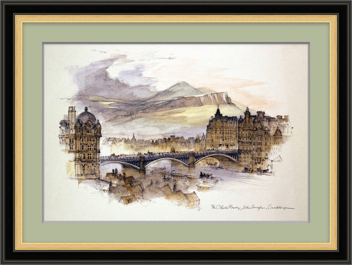 Framed view of the North Bridge, Edinburgh by Mads Stage